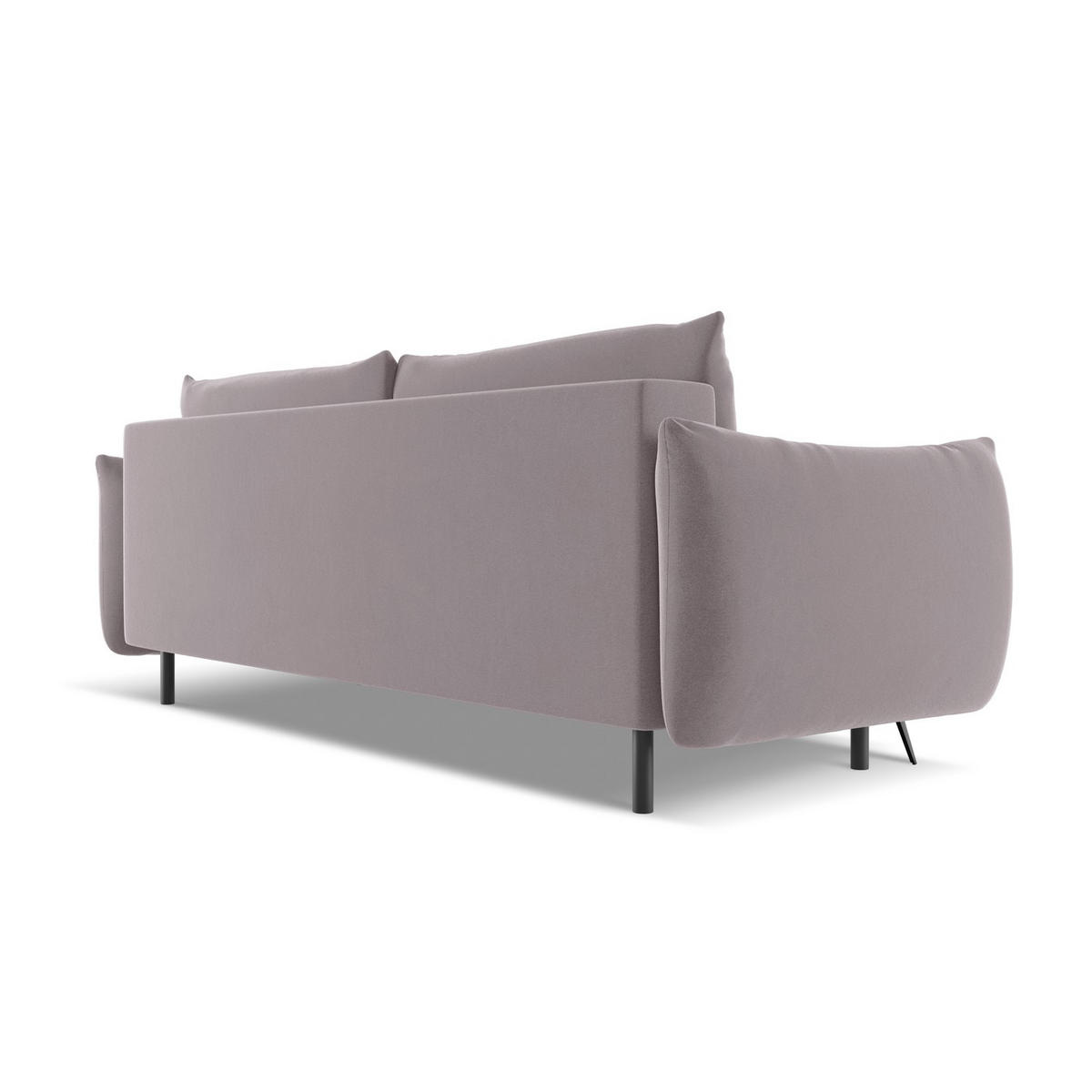 3-SITZER SOFA mit Schlaffunktion Samt Stoff Violett - Lila/Flieder, Textil/Metall (230/86/105cm) - LaMiaSofa