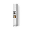 BADSCHRANK Fucino Weiß Hochglanz 30 x 190 cm - Weiß Hochglanz/Weiß, Holzwerkstoff (30/190/30cm) - Livinity®