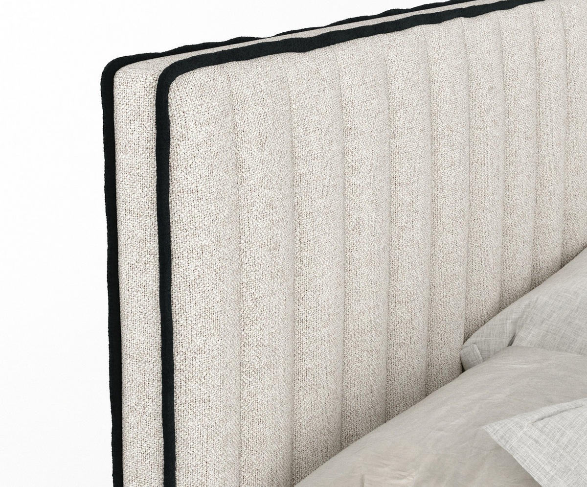 BOXSPRINGBETT Nocturne Beige 180/200 cm - Beige/Schwarz, Holz/Holzwerkstoff (180/200cm) - Maison de Reve