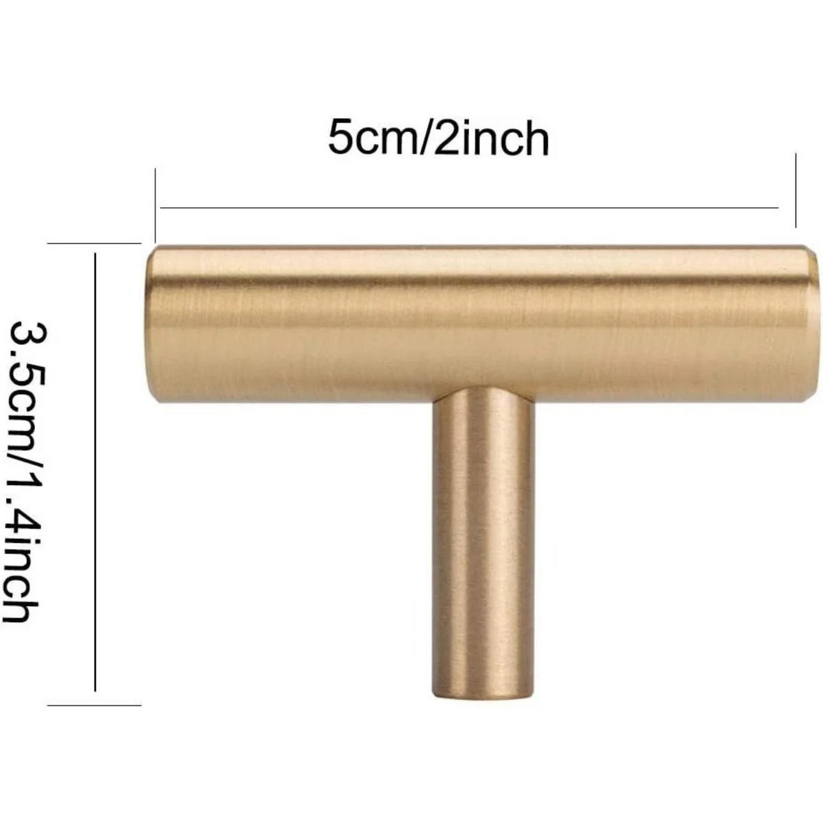 SCHRANKKNOPF Gold 10er-Set 60 mm Messing - Multicolor, Metall (3.5/3/6cm)