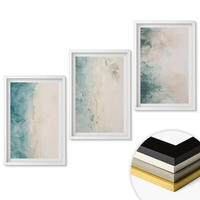 WANDBILDER 3er-Set - 40x60 cm Weißer Rahmen - Minimalismus auf Aquarellleinwand - Weiß, Kunststoff (40/60cm) - ArtPrintCave