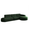 ECKSOFA Ottomane Palma Opera Velvet - Grün, Holzwerkstoff/Textil (296/165cm) - Fun Möbel