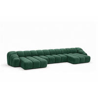 ECKSOFA Modulare U-Form, Veloursstoff Bluvel, Grün, CROISSANT U XL - Grün, Holz (448/72/190cm) - Kaiser Möbel