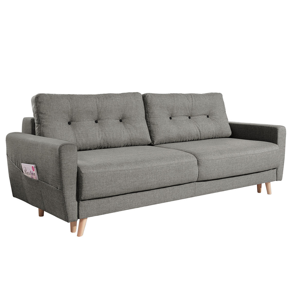 3-SITZER SOFA - Grau, Textil (220/90/90cm) - home24