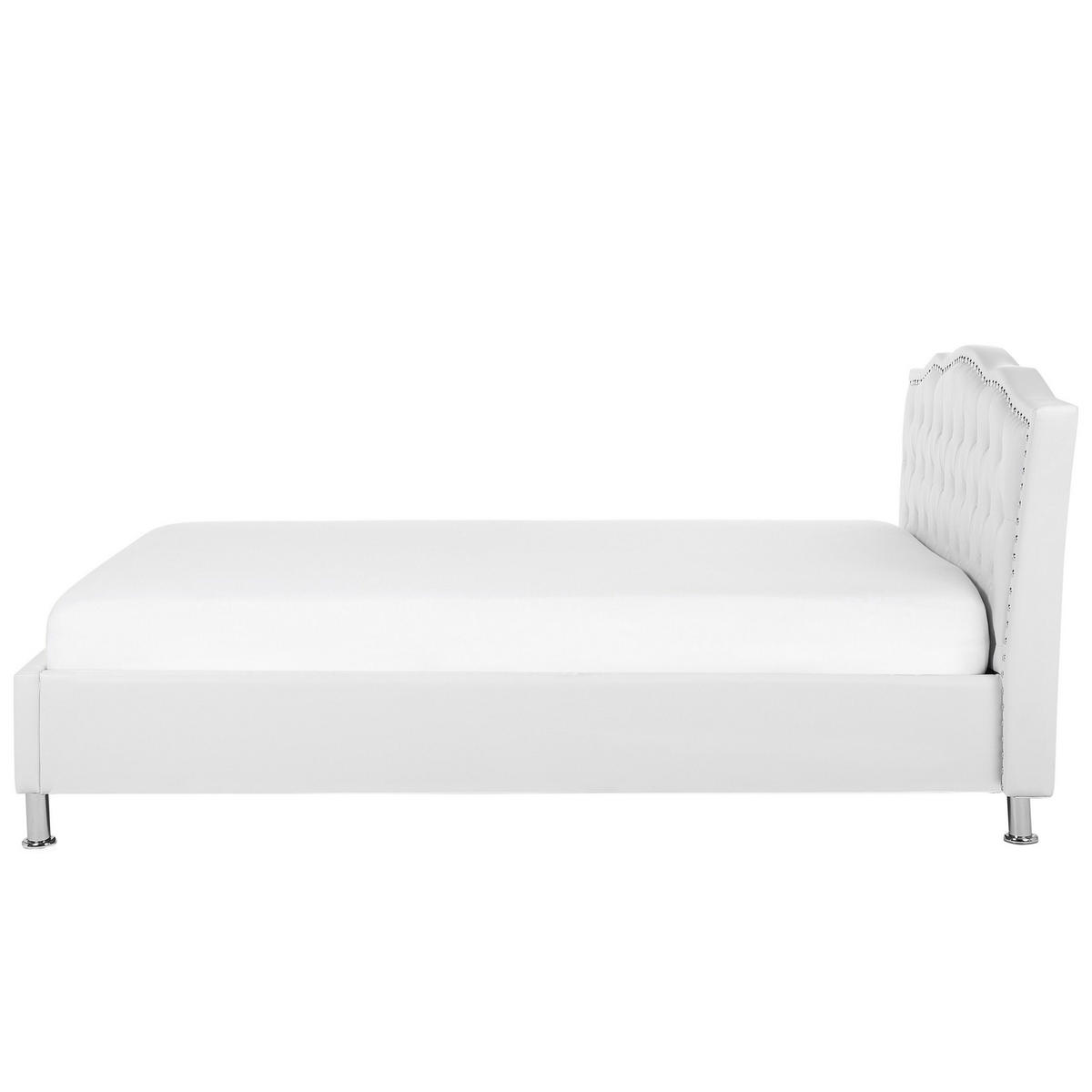 BETT 140/200cm Weiß Metz - Weiß, Textil (140/200cm) - Beliani