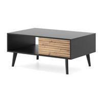 COUCHTISCH Willow Schwarz - Schwarz/Eiche Artisan, Holzwerkstoff (68/104/46cm) - Bettso