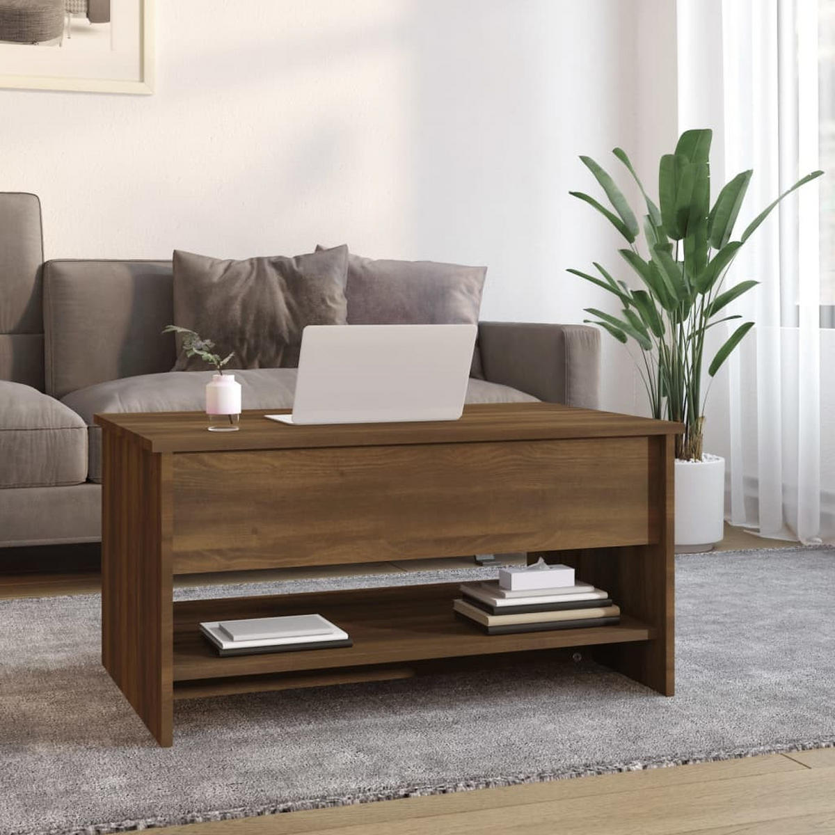 COUCHTISCH Braun Eichen-Optik 80x50x40 cm Holzwerkstoff - Braun, Holzwerkstoff (80/50/40cm) - furnicato