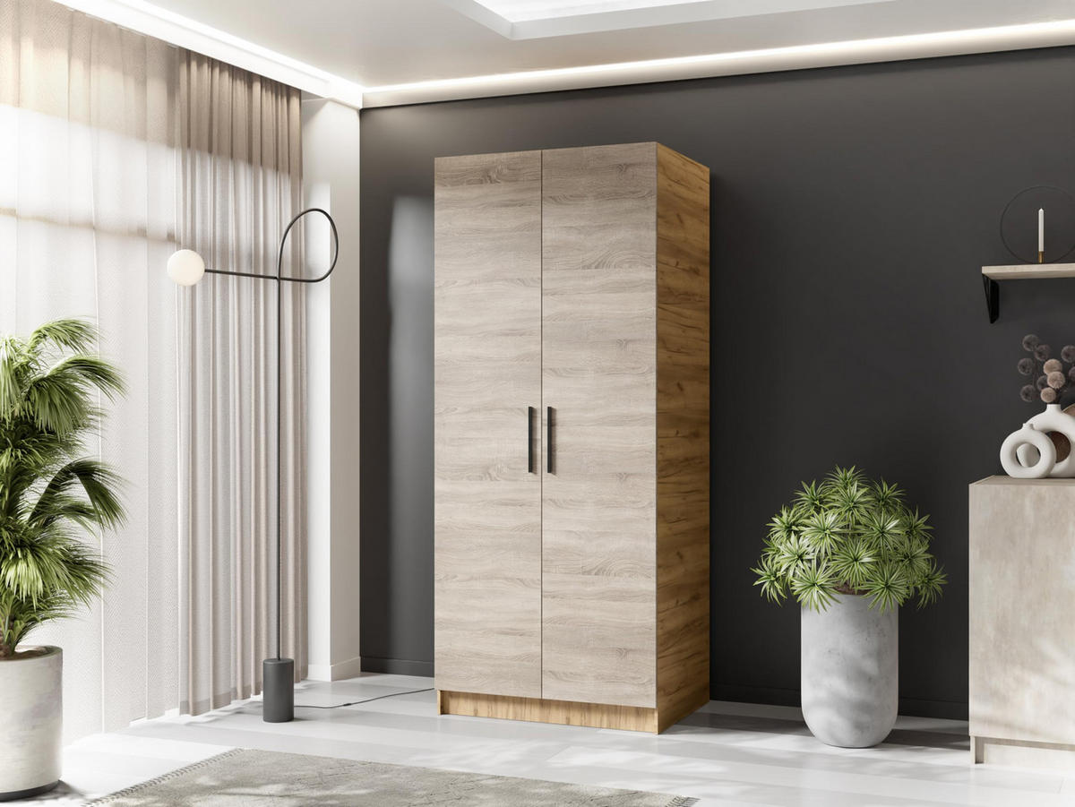 ŠATNÍ SKŘÍŇ GOLD Dub Craft & Dub Sonoma - medově dubová/Sonoma dub, kompozitní dřevo (78/205/52.5cm) - Kier Furniture