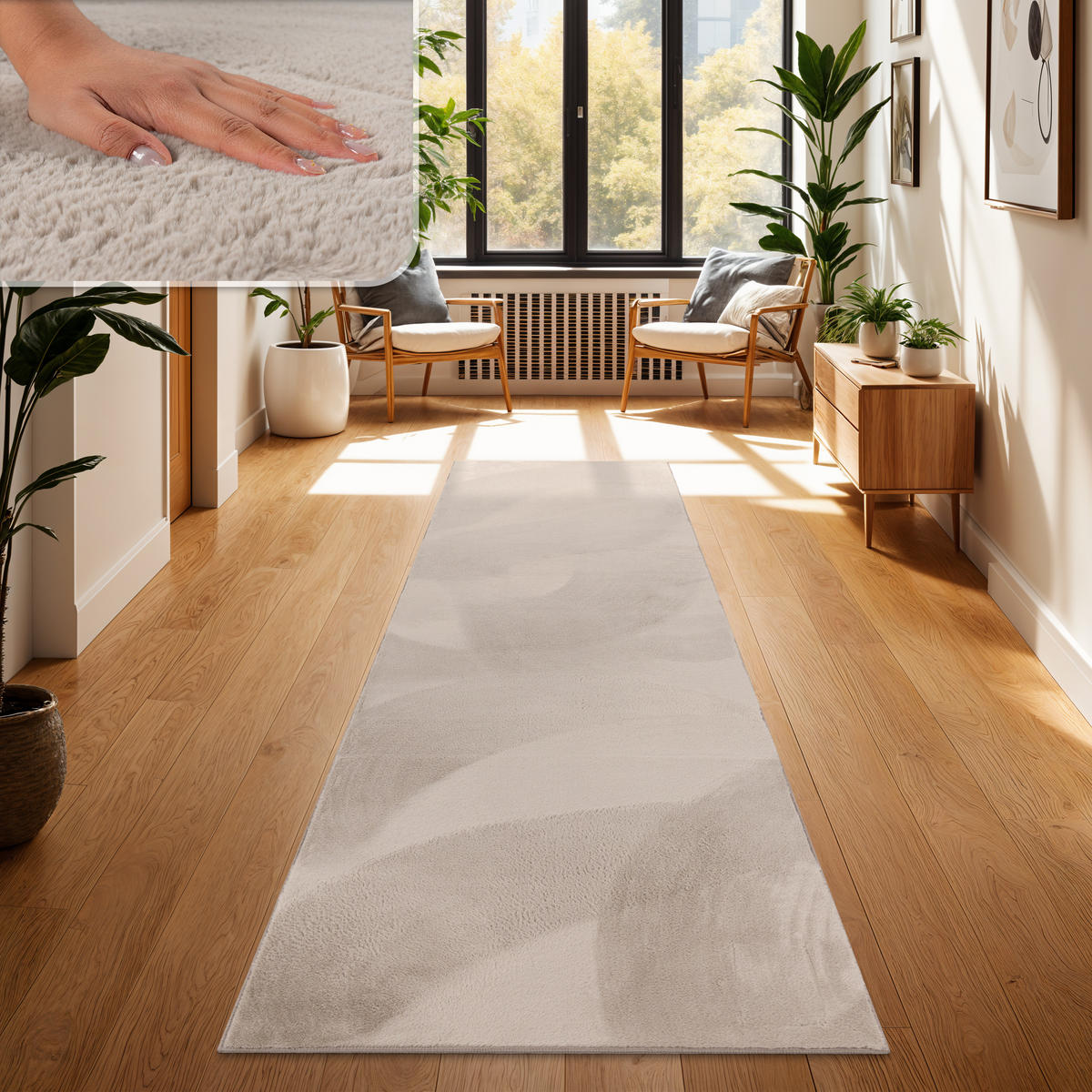 HOCHFLORTEPPICH 80/300 cm Soft 380 - Beige, Textil (80/300cm) - Paco Home