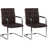 SCHWINGSTUHL 2er Set Lederlook braun - Chromfarben/Braun, Textil/Metall (57/89/64cm) - CLP