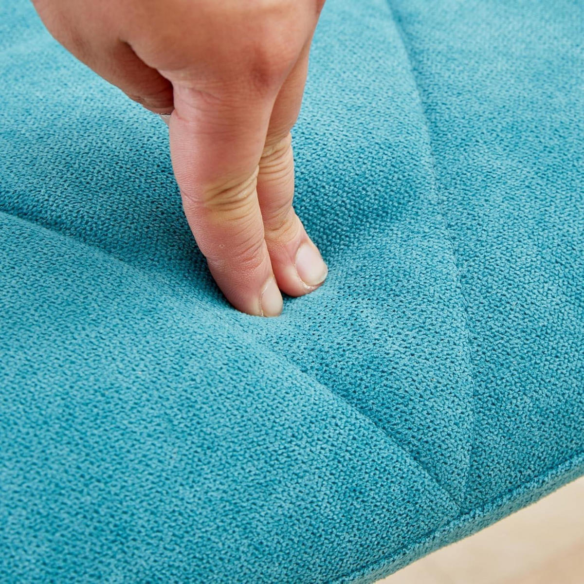 ESSZIMMERSTUHL 6er-Set Leinen-Diamantgewebe Seeblau - Türkis, Textil (43/86/47.5cm)