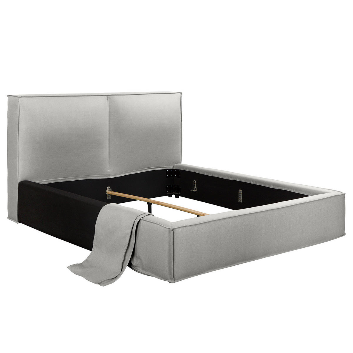 WECHSELBEZUG für Polsterbett - Grau, Textil (220/200cm) - home24