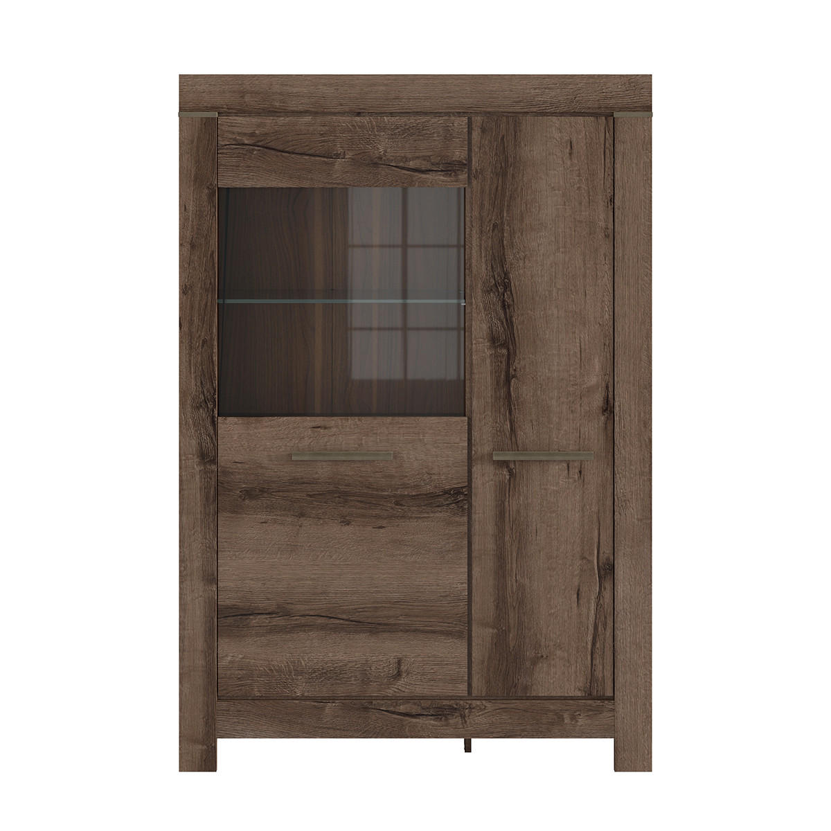 VITRÍNA Adam Tmavé dřevo - hnědá, kompozitní dřevo (100/148/39cm) - Petits-meubles