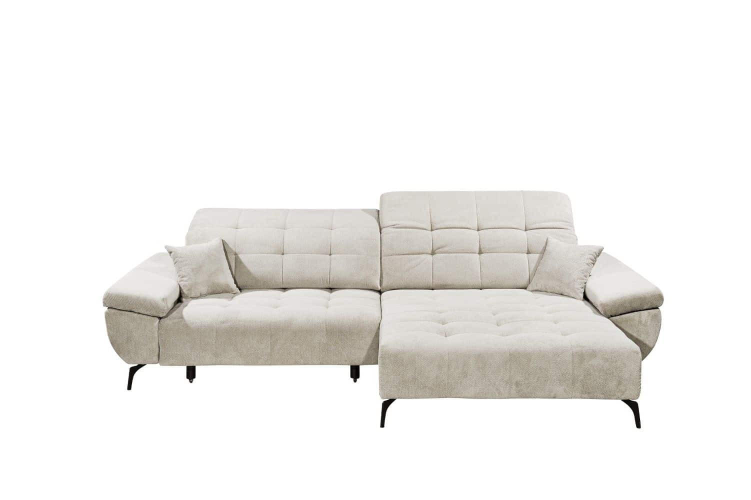 ECKSCHLAFSOFA mit Schlaffunktion & elektrischer Sitztiefenverstellung - Taupe/Silberfarben, Holz/Kunststoff (170/297cm) - ed exciting design
