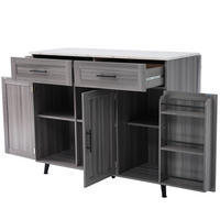 KÜCHENINSEL 129/46/91,5 cm grau/weiß aus MDF ausziehbar - Grau, Holzwerkstoff (129/91.5/46cm) - OKWISH