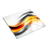 GLASPLATTE 60x52 cm Wellenabstraktion - Gelb, Glas (60/0.4/52cm) - TULUP