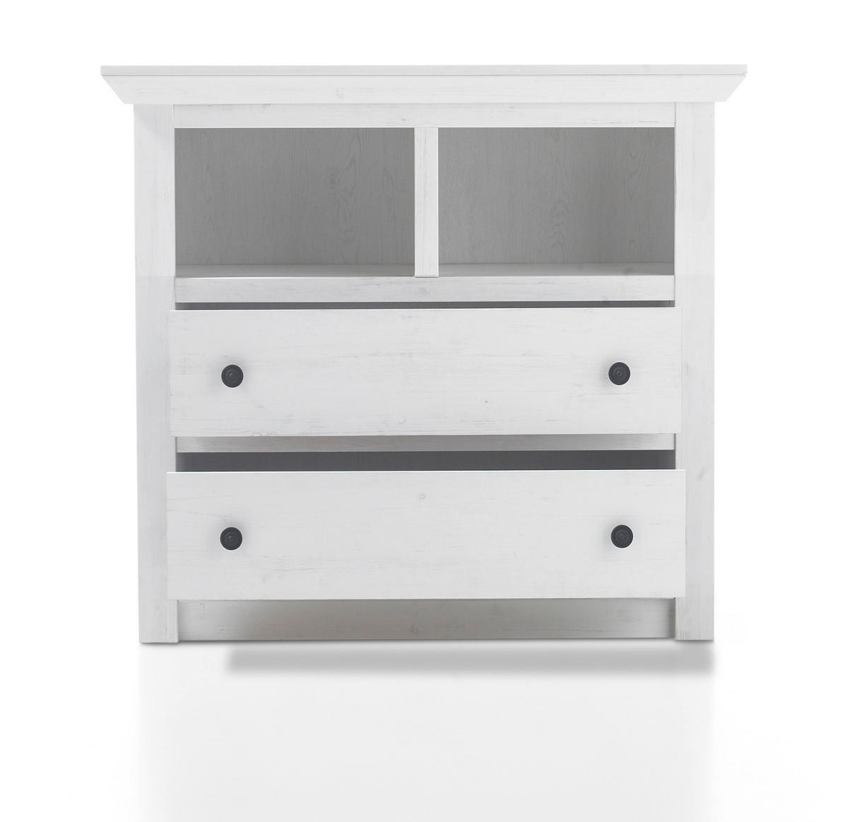 KOMMODE Hooge in Pinie weiß 105 x 90 cm - Weiß, Holzwerkstoff/Metall (105/90/45cm) - Furn.Design