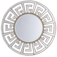 WANDSPIEGEL gold rund 70 cm Flers - Goldfarben, Metall (70/70/3cm) - Beliani