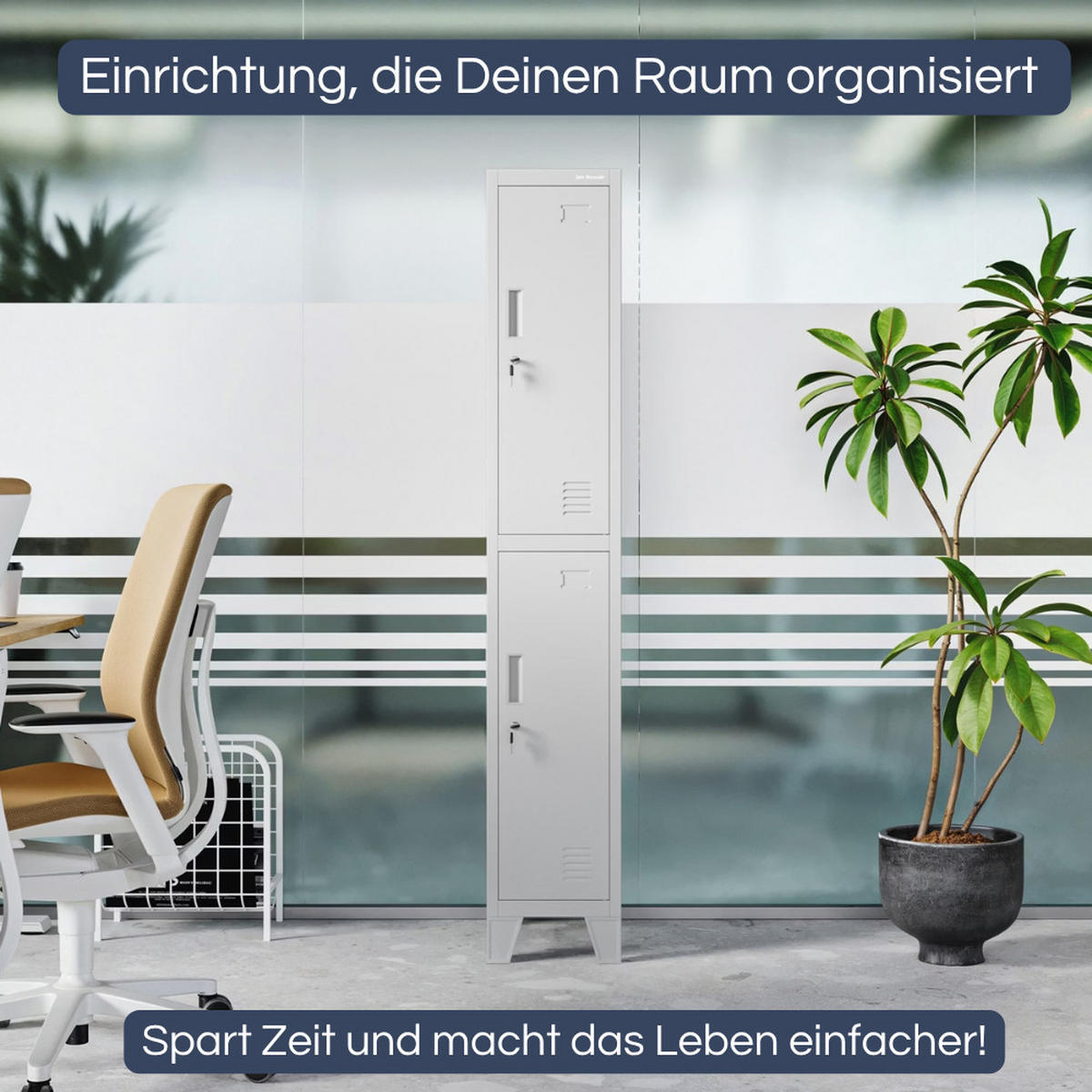 UMKLEIDESCHRANK Spind BARTEK 2 Abteile 172x29,2x45cm Grau - Grau, Metall (29.2/172/45cm) - Jan Nowak