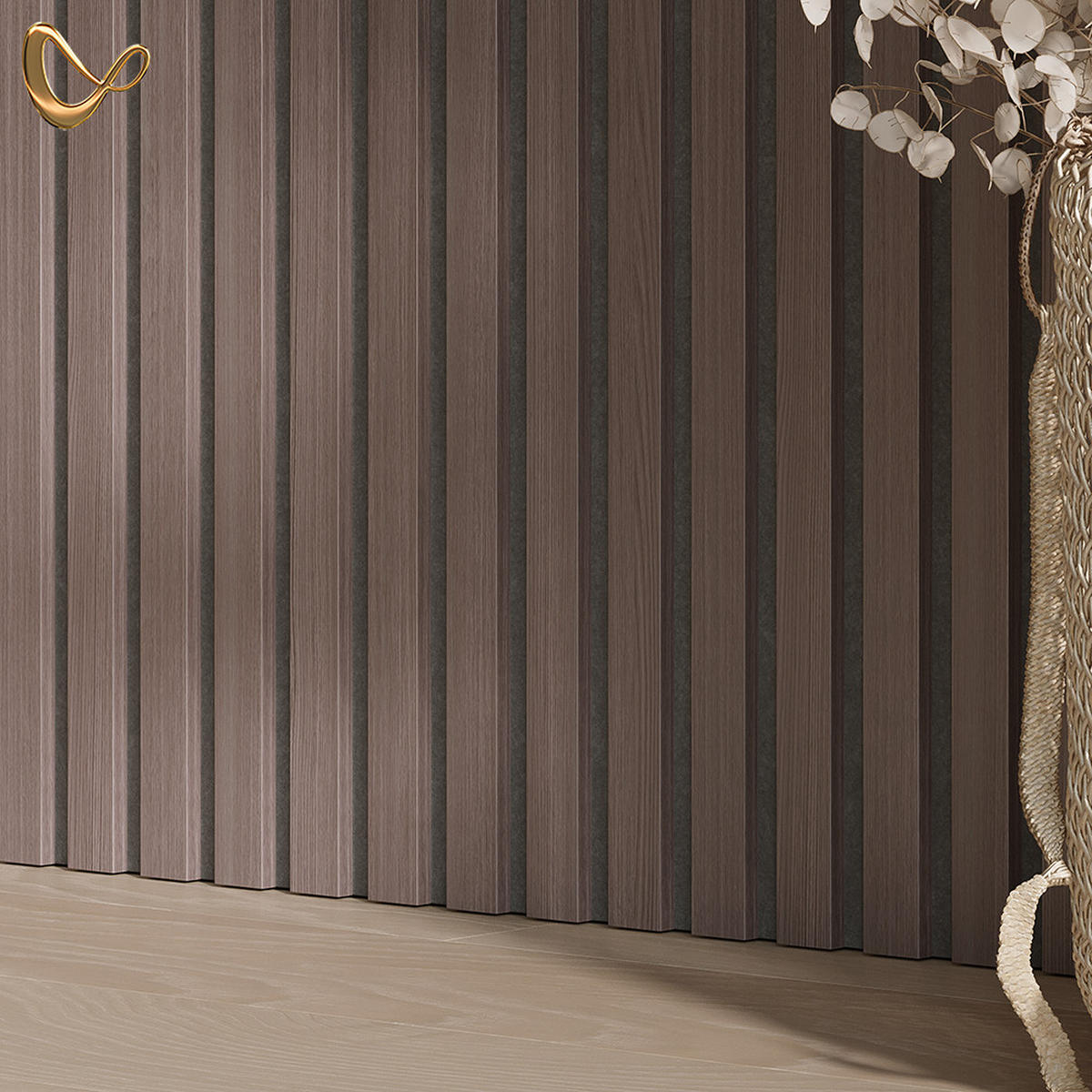 WANDPANEELE Grivola Nussbaum/Braun 12 Stück - Walnussfarben/Braun, Holzwerkstoff (120/40/1.8cm) - Livinity®