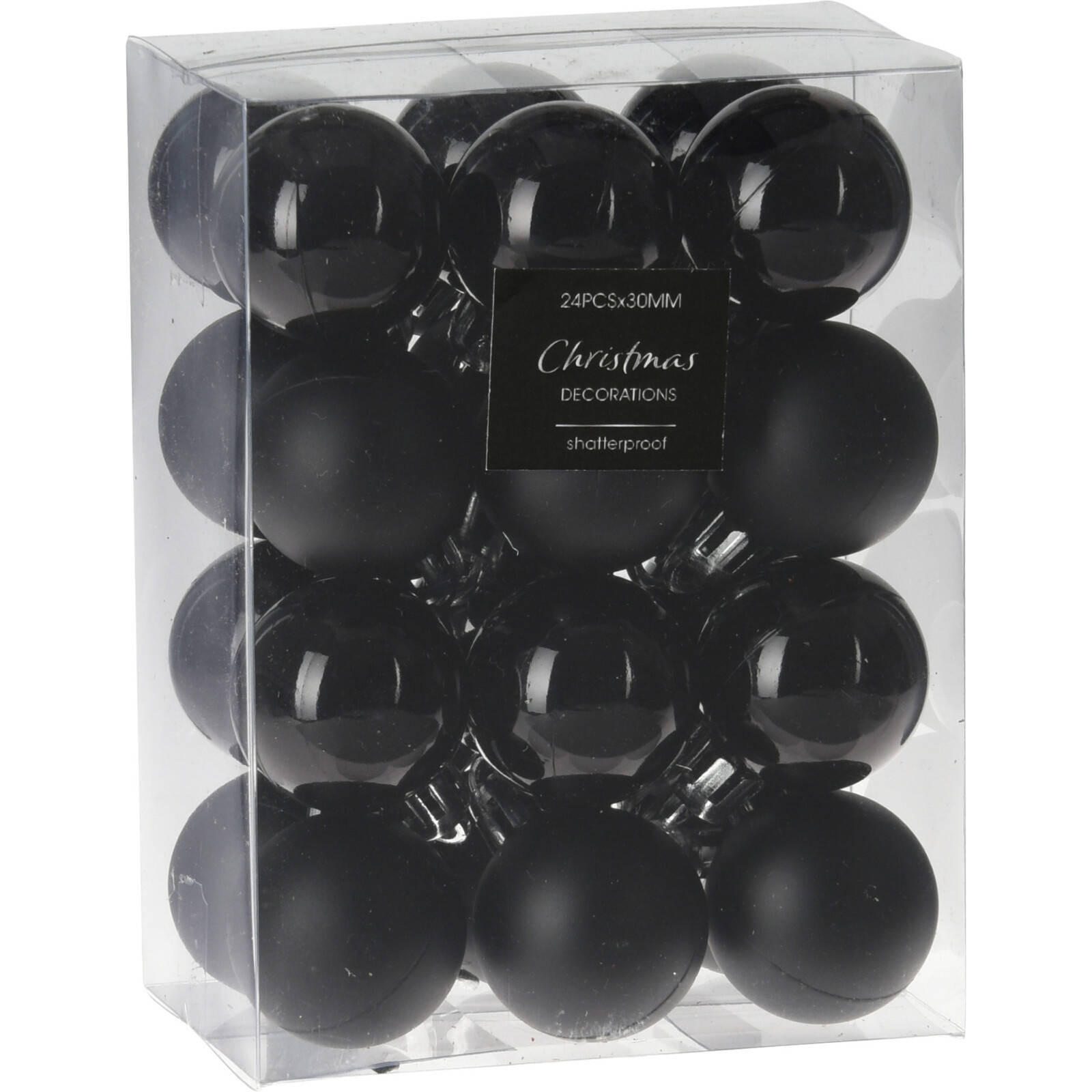 WEIHNACHTSKUGELN 20er-Set Ø 4 cm - Schwarz, Kunststoff (6/12/9cm) - Home Styling Collection