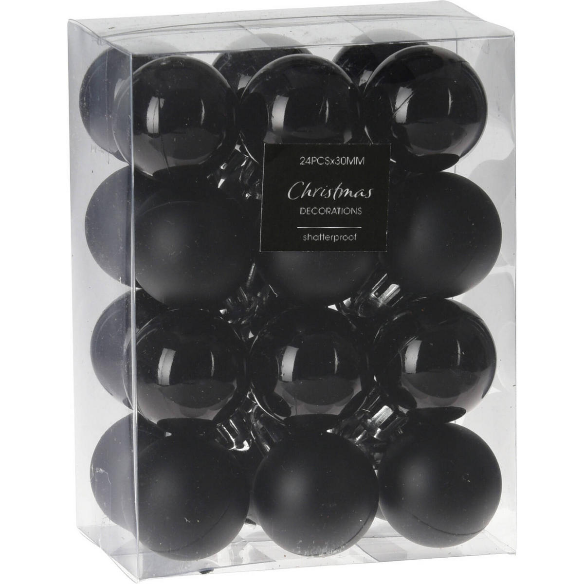 WEIHNACHTSKUGELN 20er-Set Ø 4 cm - Schwarz, Kunststoff (6/12/9cm) - Home Styling Collection