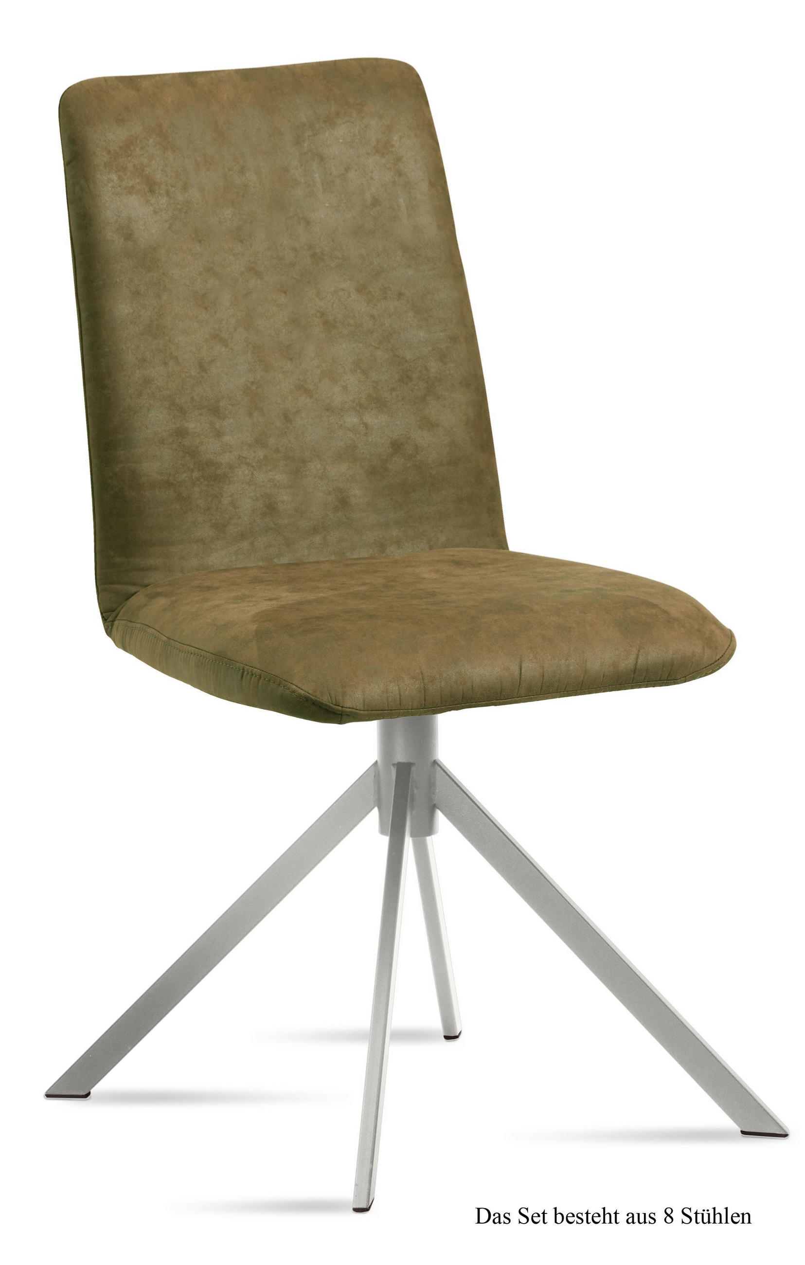 ESSZIMMERSTUHL (8er-Set) Dorice 47x92x60 Edelstahl/Olivgrün - Edelstahlfarben/Olivgrün, Kunststoff (60/92/47cm) - 58aufmkessel
