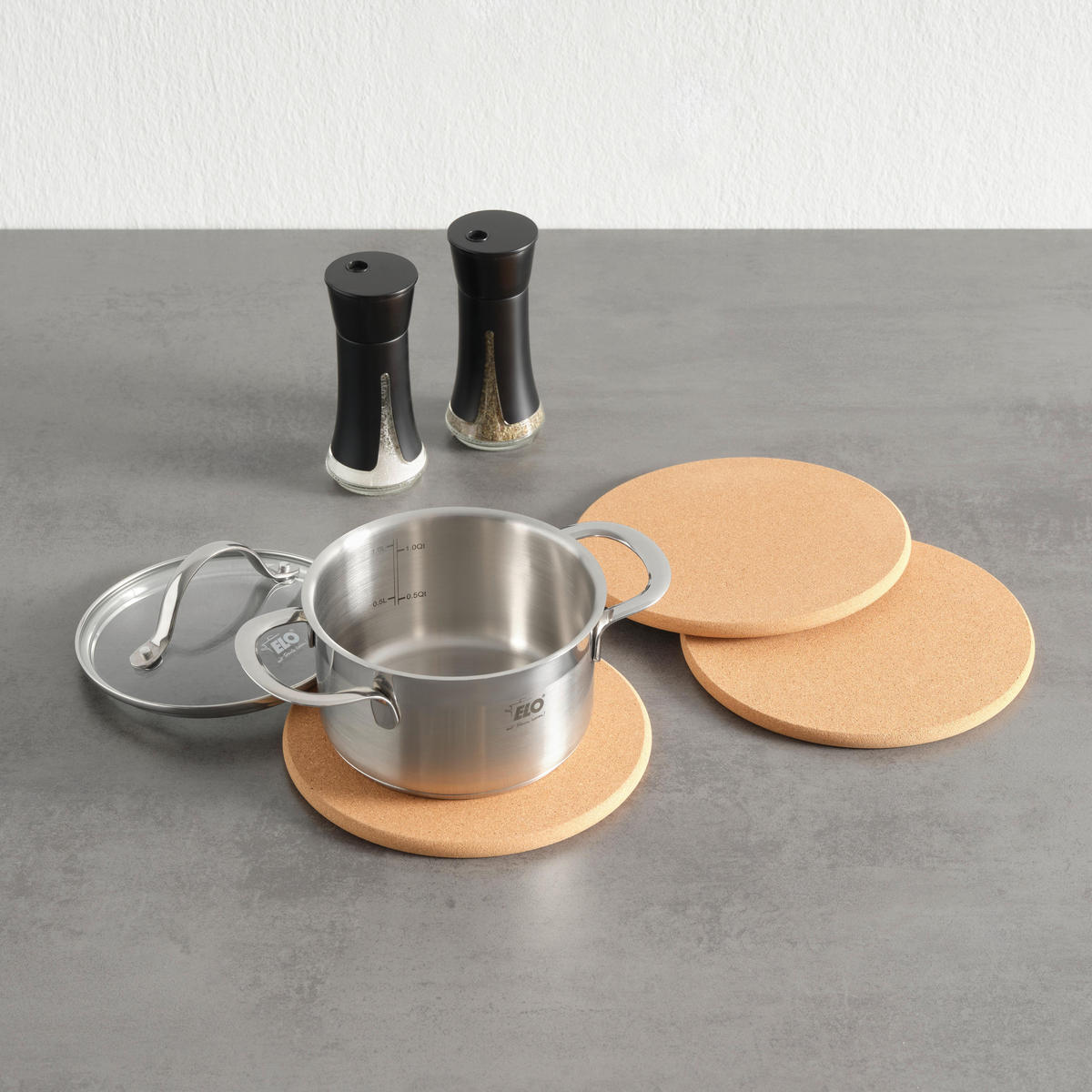TOPFUNTERSETZER Corky Naturfarben, 3-teilig - Naturfarben, Holz (1/1cm) - Mömax