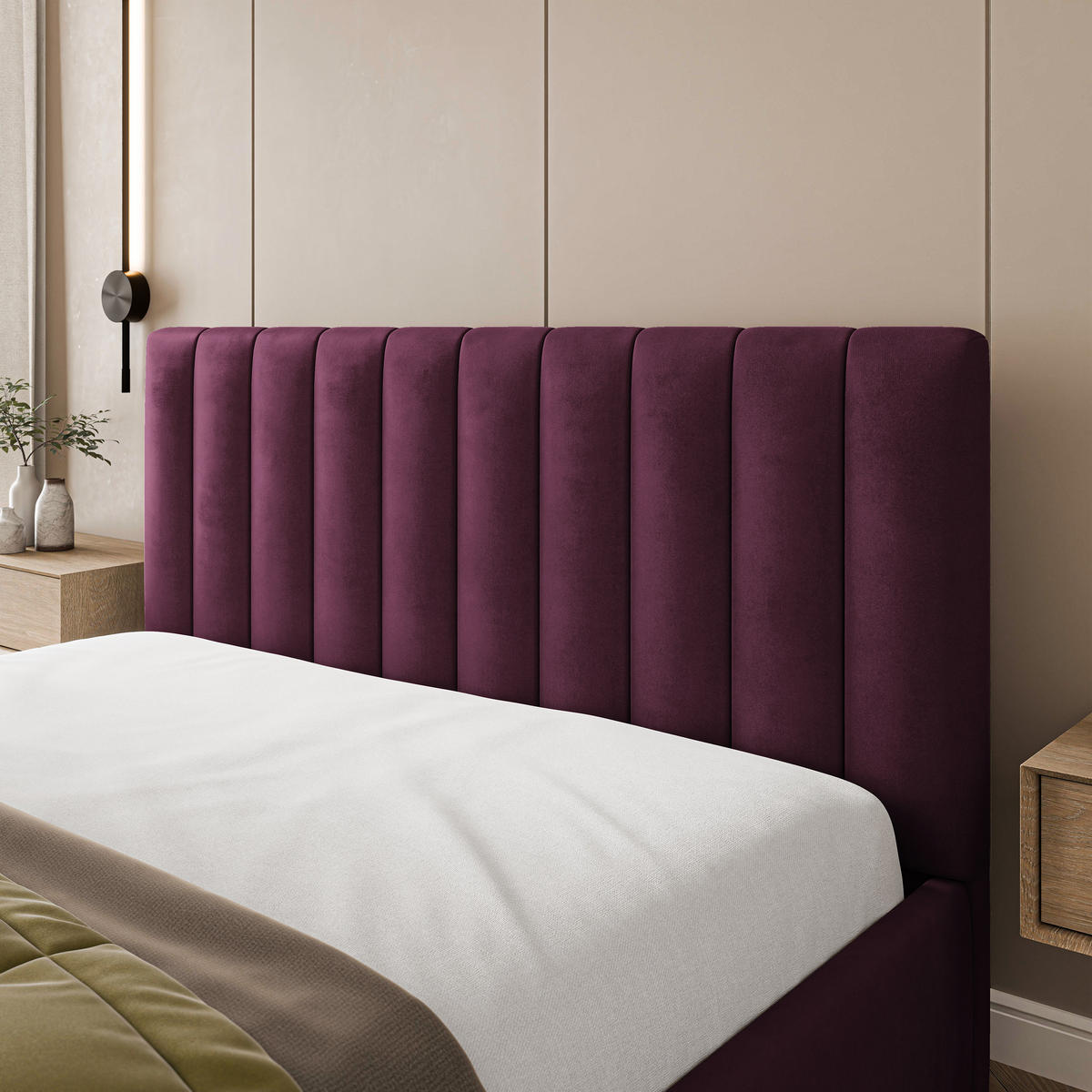 POLSTERBETT DEMERA MGV 160x200 cm mit Bettkästen - Violett - Violett, Holz (160/200cm) - MASSENO