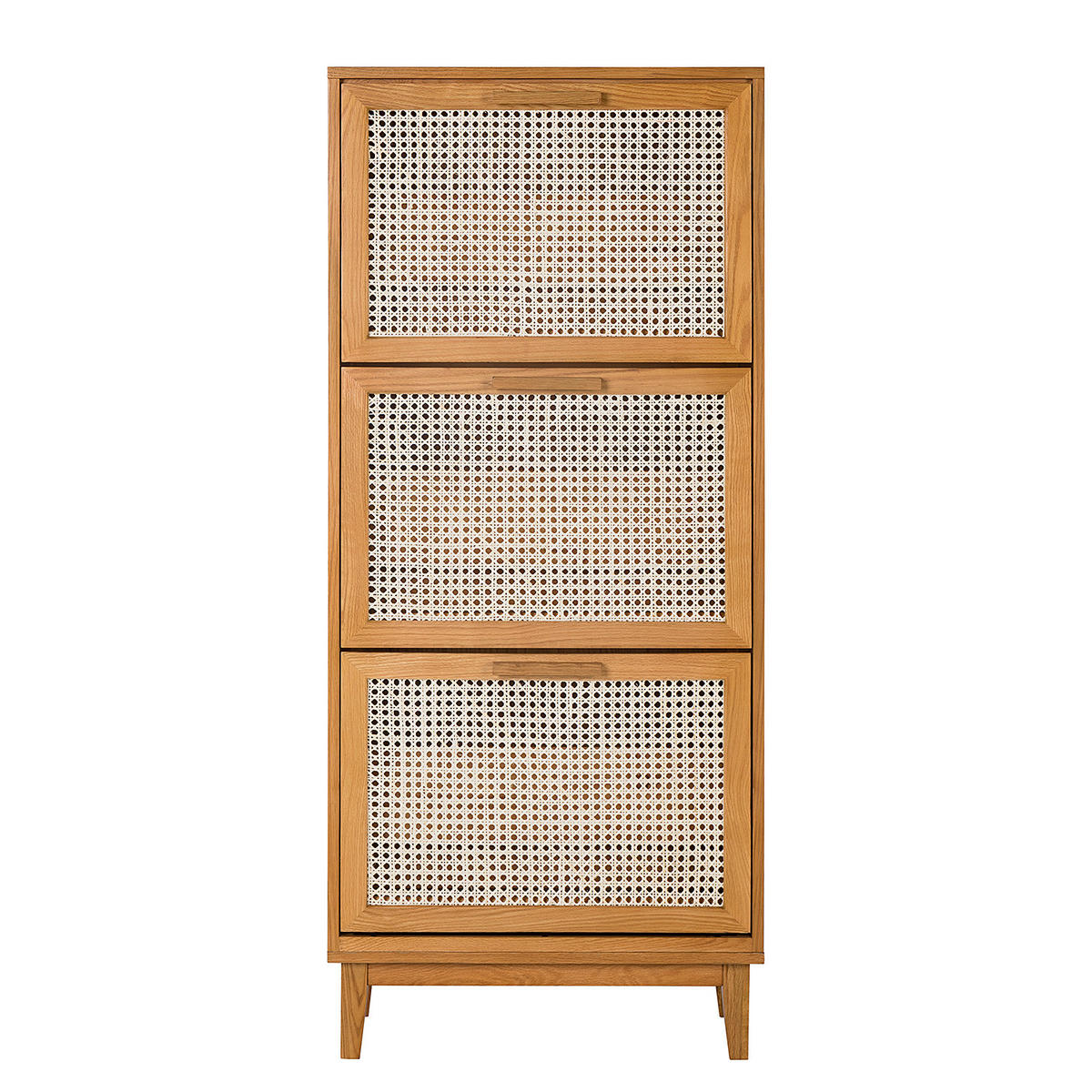 SCHUHKIPPER - Wiener Geflecht / Echtholzfurnier - Eichefarben, Naturmaterialien (65/150/30cm) - home24