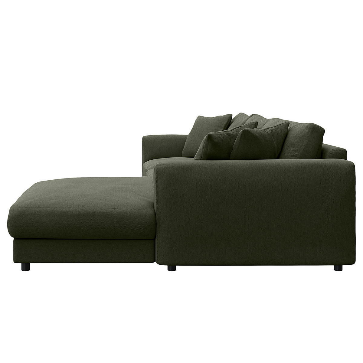 ECKSOFA mit Longchair - Schwarz/Grau, Holz/Kunststoff (286/183cm) - home24