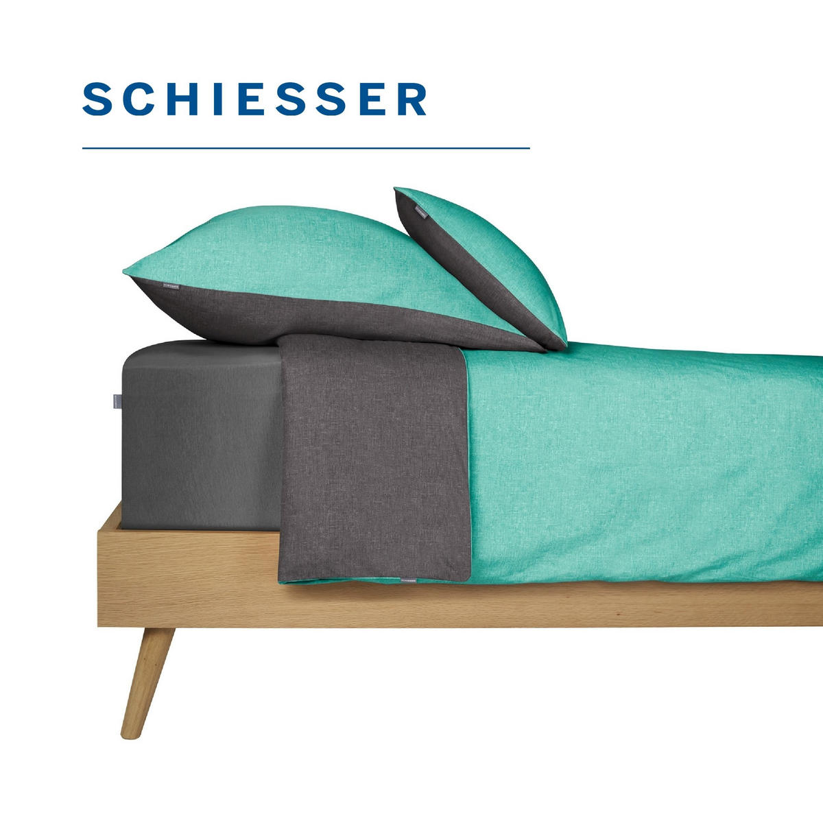 SPANNBETTLAKEN Jessi 100% Baumwolle 150x200 cm Dunkelgrau - Dunkelgrau, Textil (150/200cm) - SCHIESSER