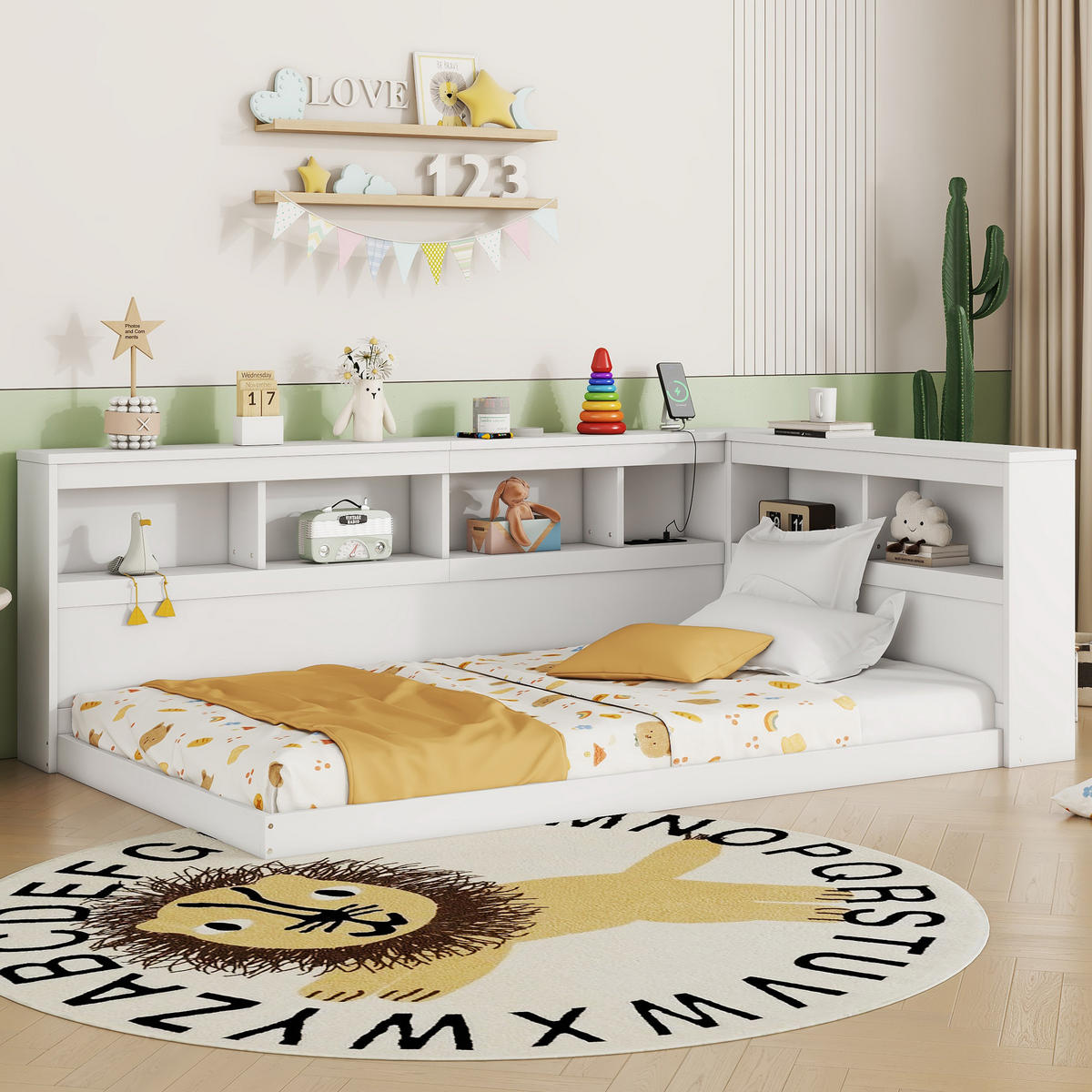 TAGEBETT 90x200cm Weiß Spanplatte Steckdose USB - Weiß, Holz (90/200cm) - FLIEKS