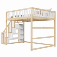 HOCHBETT mit Treppe 140x200 cm Massivholz Natur/Weiß - Wengefarben, Holz (140/200cm) - Meubliv