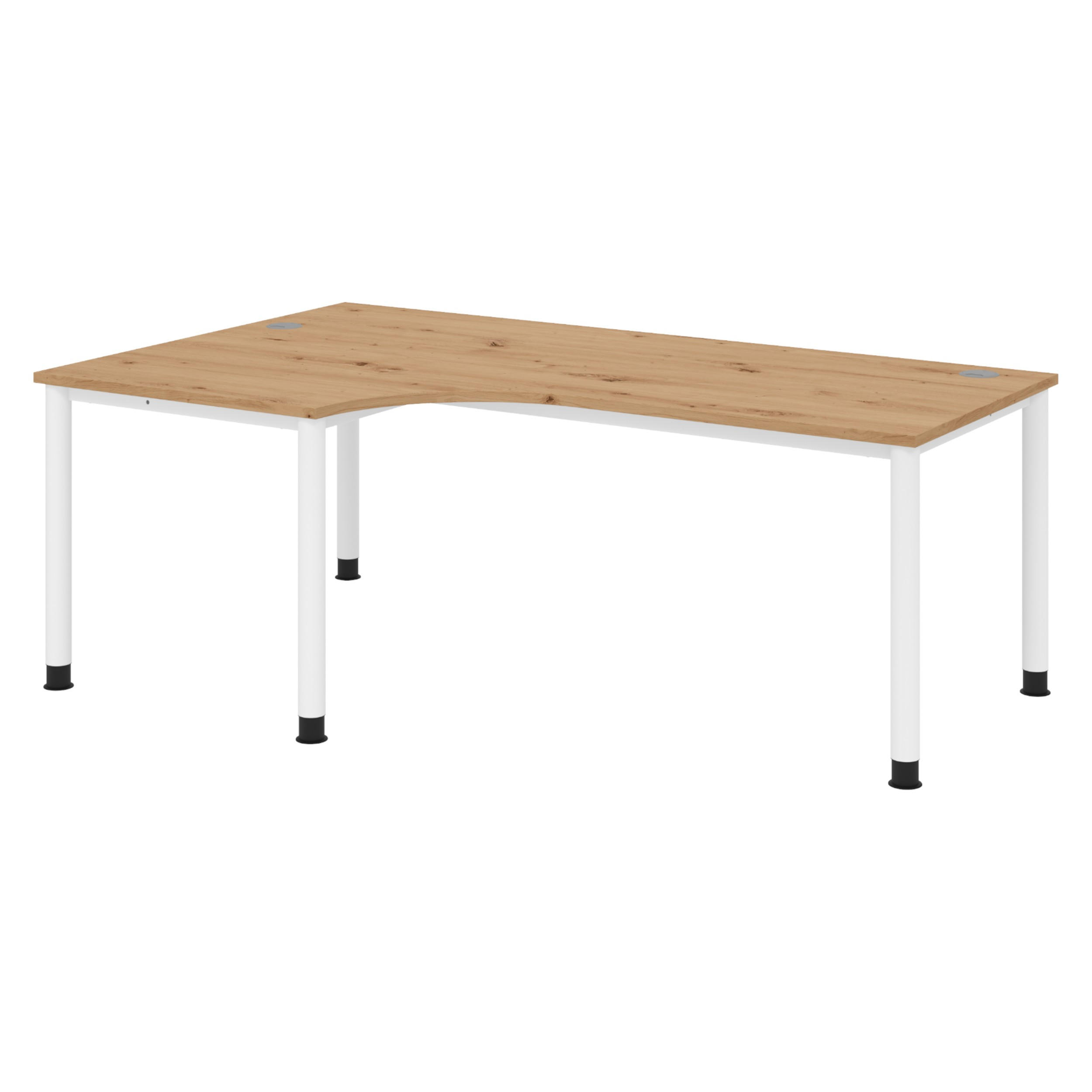 SCHREIBTISCH Serie-H 120/200/74 cm in Wildeiche/Weiß - Wildeiche/Weiß, Holzwerkstoff (120/200/74cm) - bümö
