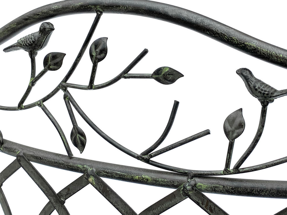 GARTENBANK Halbrund aus Metall Braun 125 cm 96002 - Braun, Metall (125/96.5/66cm) - DanDiBo