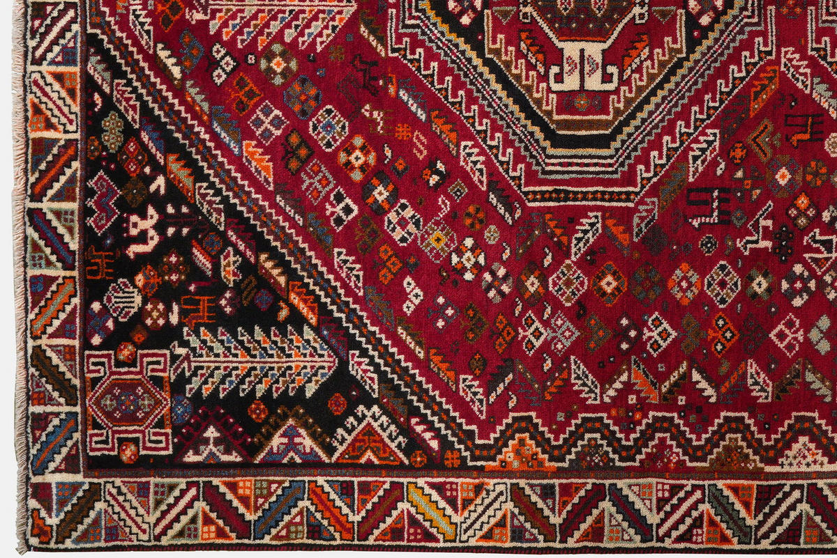 TEPPICH Gashgai Rot 254/177 cm Schurwolle - Rot, Textil (177/254cm) - Looma
