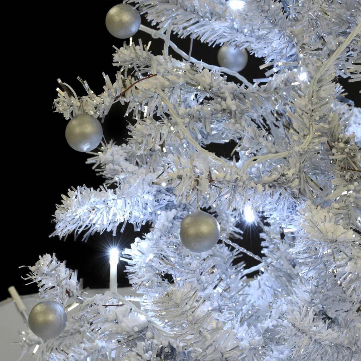 WEIHNACHTSBAUM Schneiender Mit Schirmfuss Weiss 140 Cm - Weiß, Kunststoff (140cm) - vidaXL