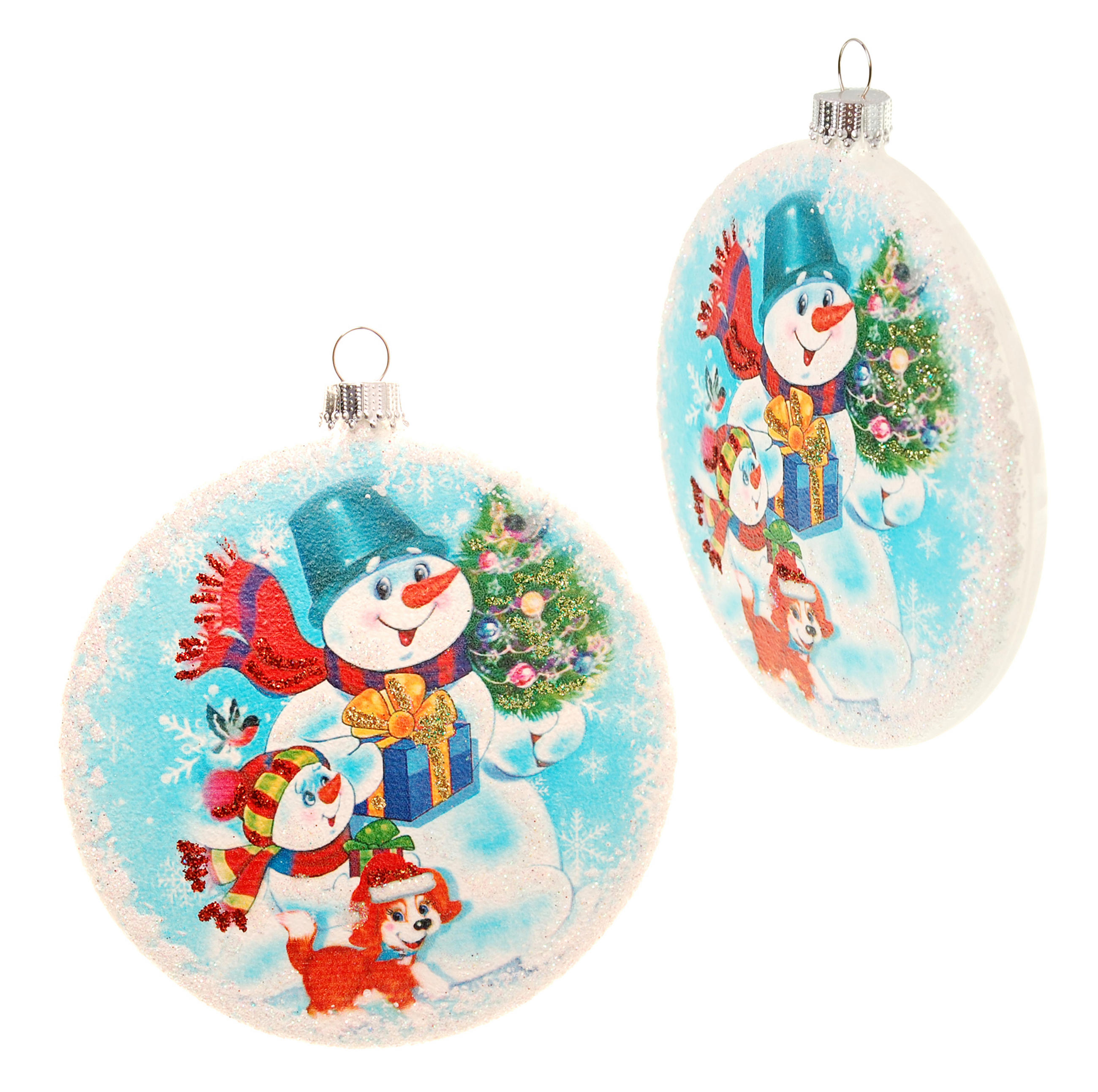 Krebs Glas Lauscha Christbaumschmuck Weiß 9x10x2 cm