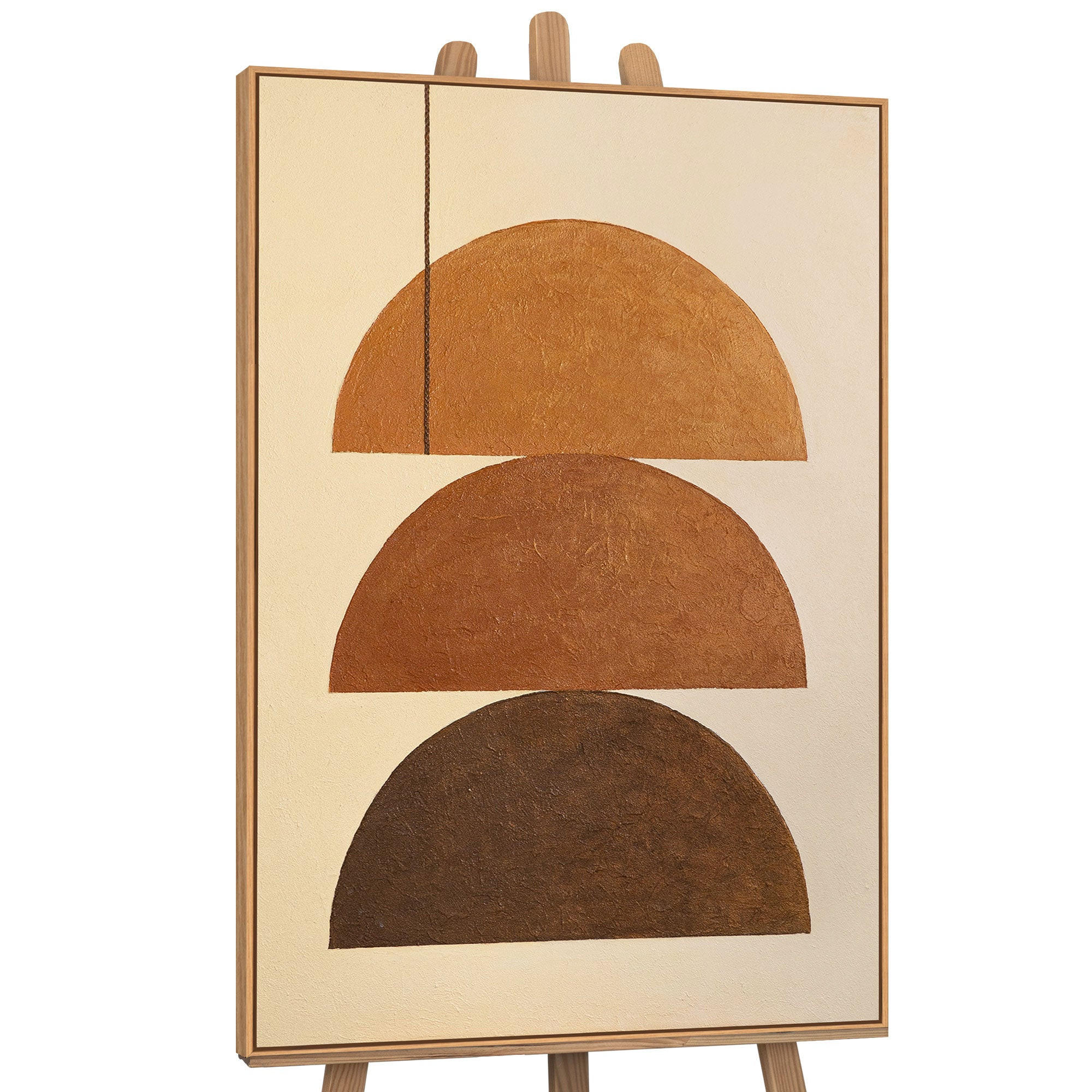 GEMÄLDE Drei Horizonte Schattenfugenrahmen Eichefarben 120x80 cm - Eichefarben, Holz (120/80cm) - YS-art gallery