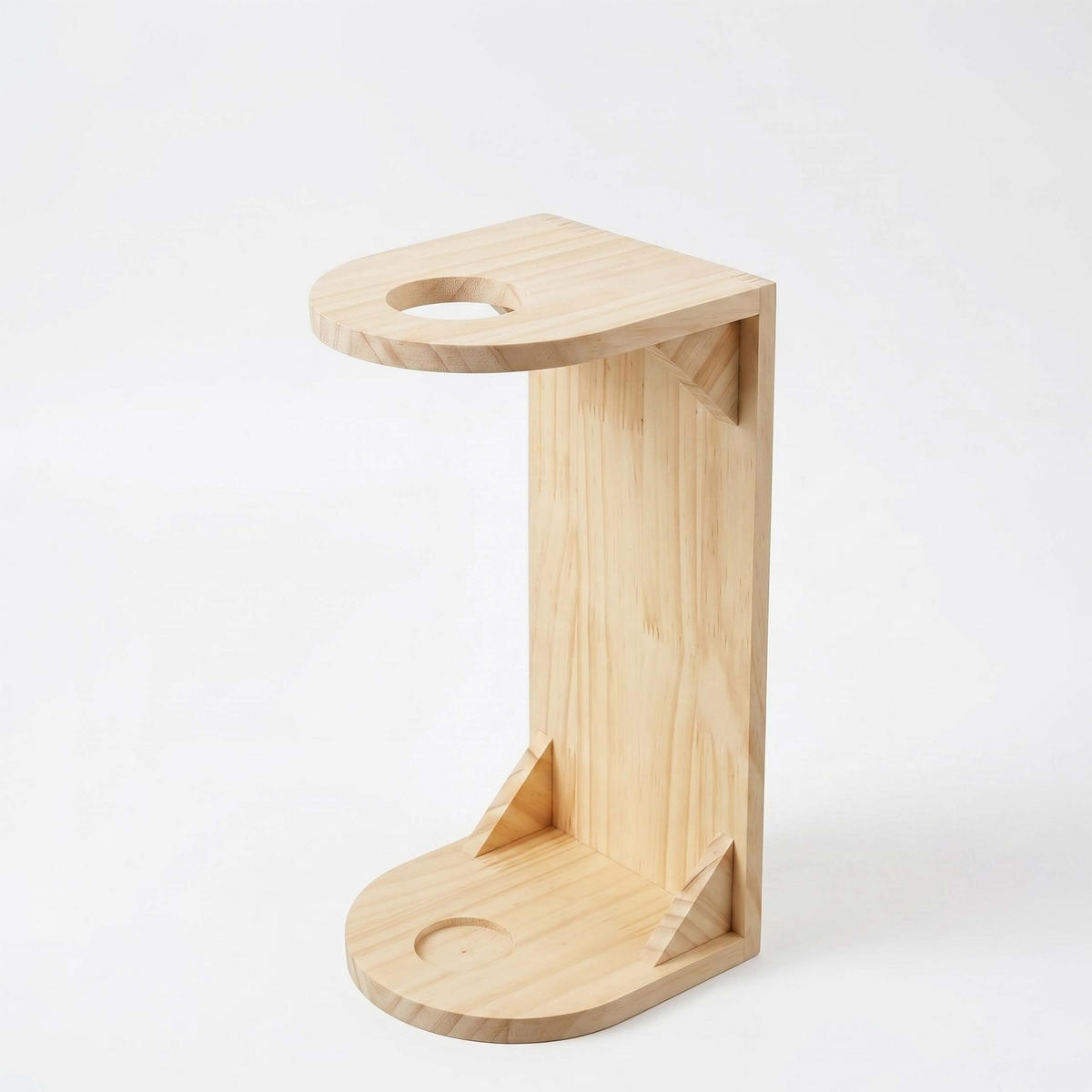 WANDHALTER Natur 2er-Set für Steckenpferd Kiefernholz 35 cm - Hellbraun, Holz (15/35/15cm) - Relaxdays