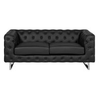2-SITZER-SOFA Kunstleder Schwarz Vissland - Schwarz, Kunststoff/Textil (172/71/87cm) - Beliani