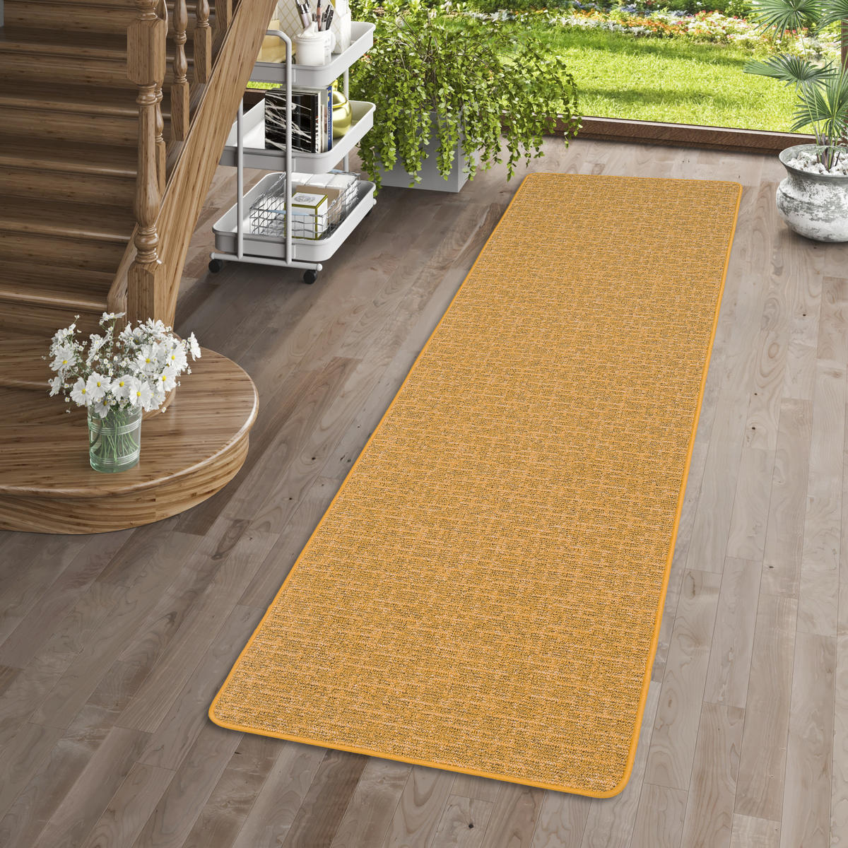 SCHLINGEN DESIGNER TEPPICH LÄUFER NIVA - Currygelb, Textil (100/300cm) - Snapstyle