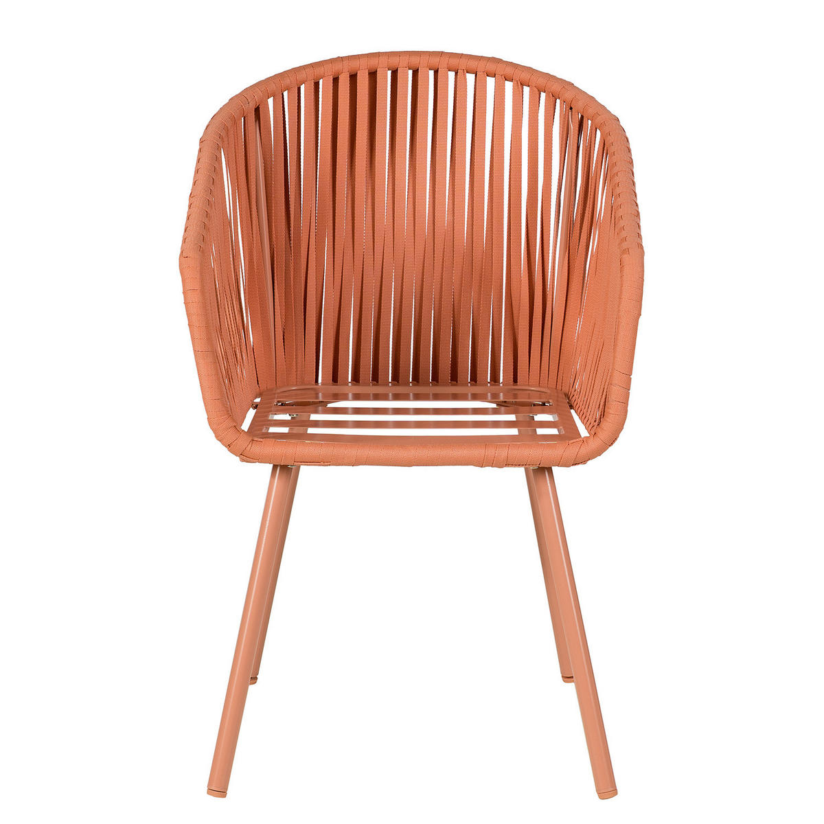 GARTENSTUHL - Stahl / Polyester - 2er-Set - Rosa, Textil/Metall (56/79/62cm) - home24