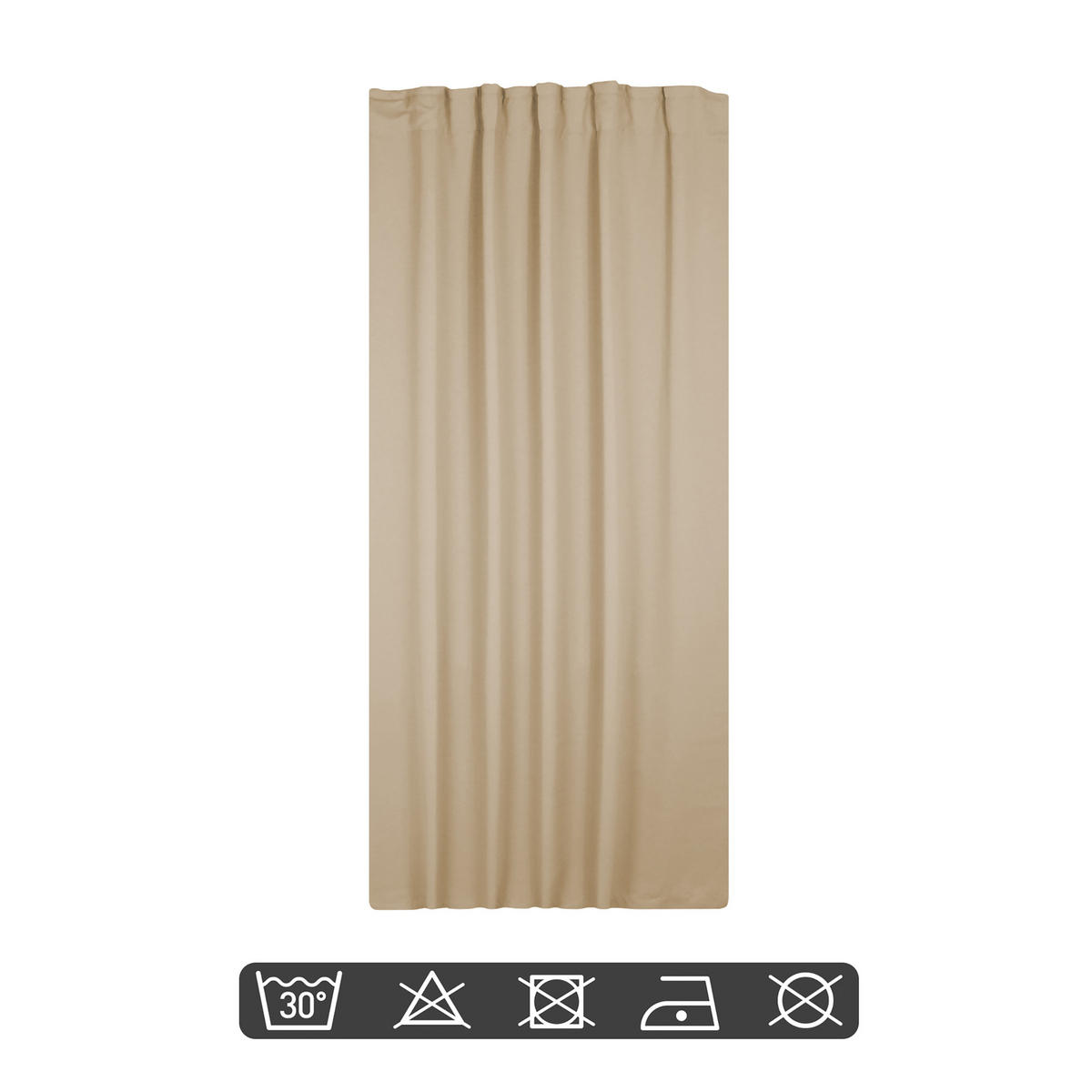 VERDUNKELUNGSVORHANG Kräuselband 140/145 cm Beige Sand - Sandfarben, Textil (140/145cm) - TiborTex