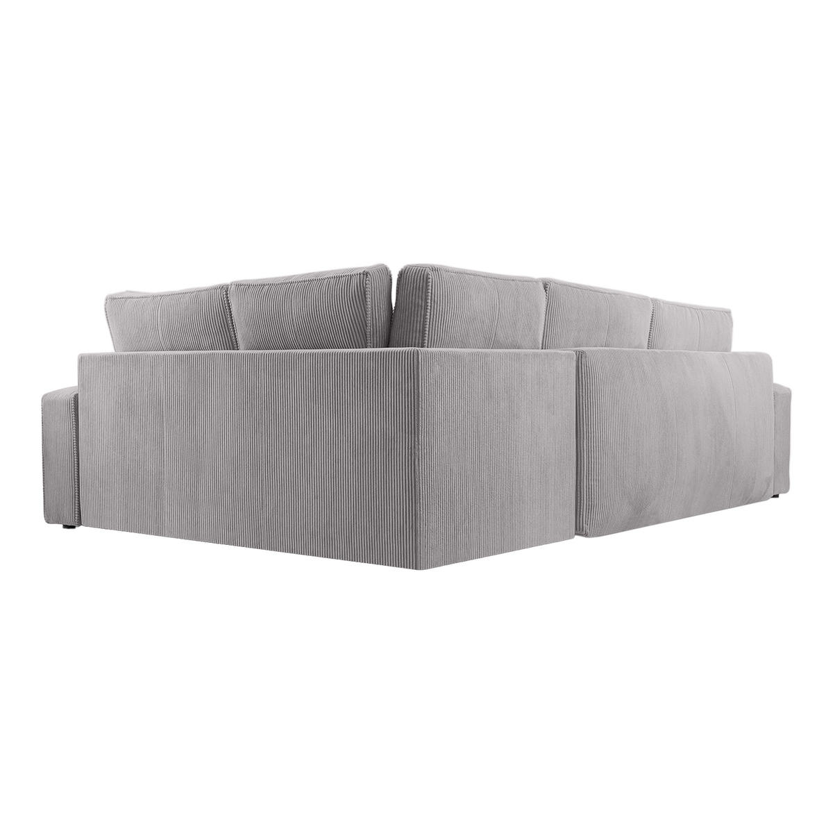 ROHOVÁ SOFA FJORDI s funkcí spaní, Šedá - šedá, textil (296/196cm) - Fedve