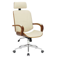 BÜROSTUHL KINGO 118x70x70 Walnuss/Creme Kunstleder - Creme, Leder/Metall (70/118/70cm) - DELUKE