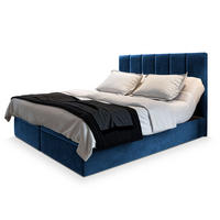 BOXBETT BARINO 180x200 cm mit Matratze und Topper - Blau - Blau, Holz (180/200cm) - MASSENO