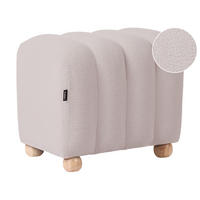 POUF Bouclé Cremeweiß Idyllwild - Weiß, Textil (49/45/39cm) - Beliani