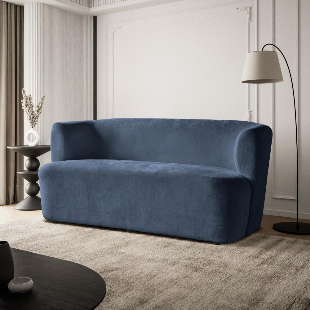 2-SITZER SOFA Nori dunkelblau velour - Schwarz/Dunkelblau, Kunststoff/Textil (150/68/72cm) - Beautysofa